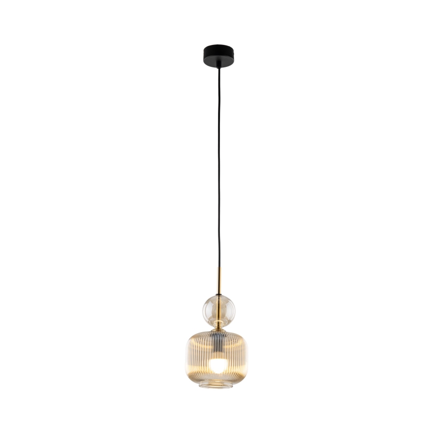 Cable-suspended pendant light SOPHIA 1xE14/10W/230V black/smoky beige
