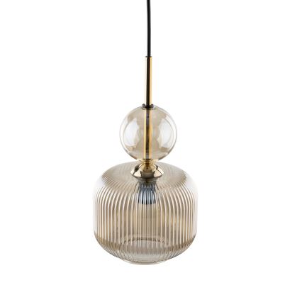 Cable-suspended pendant light SOPHIA 1xE14/10W/230V black/smoky beige