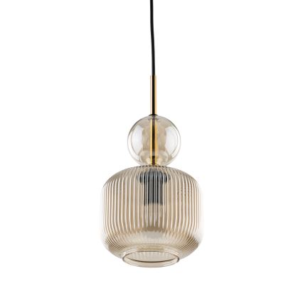 Cable-suspended pendant light SOPHIA 1xE14/10W/230V black/smoky beige