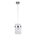 Cable-suspended pendant light VETRO 1xE14/10W/230V, polished chrome