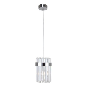 Cable-suspended pendant light VETRO 1xE14/10W/230V, polished chrome