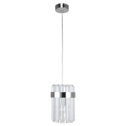 Cable-suspended pendant light VETRO 1xE14/10W/230V, polished chrome