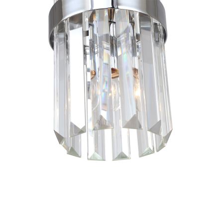 Cable-suspended pendant light VETRO 1xE14/10W/230V, polished chrome