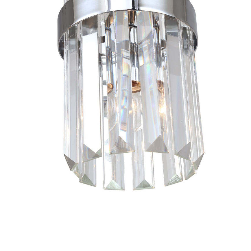 Cable-suspended pendant light VETRO 1xE14/10W/230V, polished chrome