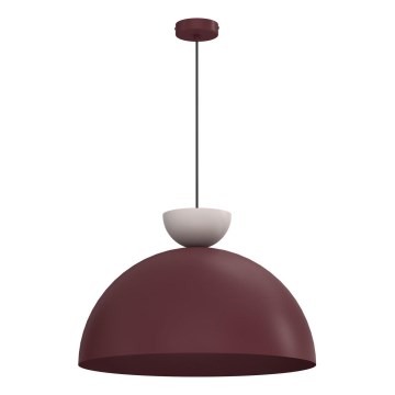 Cable-suspended pendant NEVIS 1xE27/15W/230V Ø 50 cm burgundy
