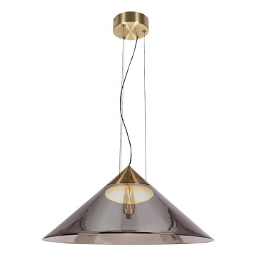 Cable-suspended pendant PRESTO 1xGX53/10W/230V Ø 50 cm gold/smoke gray