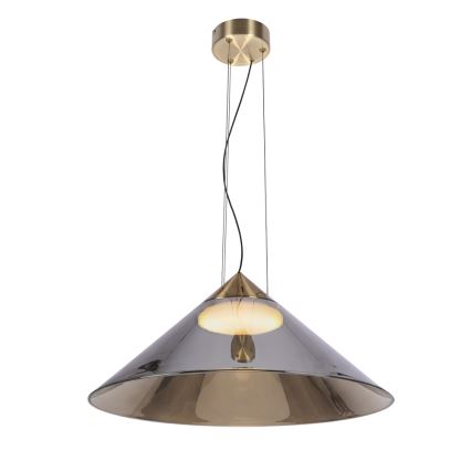 Cable-suspended pendant PRESTO 1xGX53/10W/230V Ø 50 cm gold/smoke gray