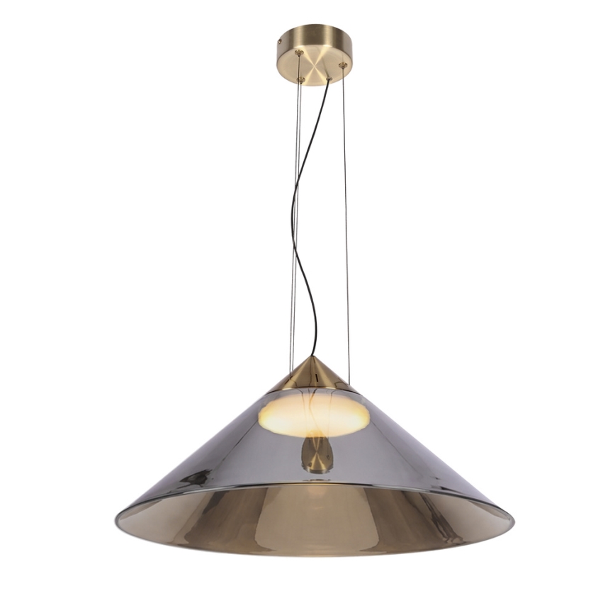 Cable-suspended pendant PRESTO 1xGX53/10W/230V Ø 50 cm gold/smoke gray