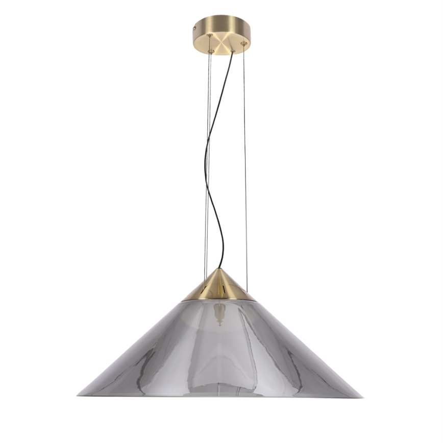 Cable-suspended pendant PRESTO 1xGX53/10W/230V Ø 50 cm gold/smoke gray