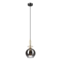 Cable-suspended pendant VELLO 1xE27/15W/230V black/smoky beige/black