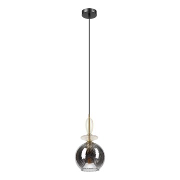 Cable-suspended pendant VELLO 1xE27/15W/230V black/smoky beige/black