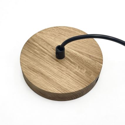 Cable-suspended SINGLE pendant light, 1x E27/60W/230V, Ø 28 cm, oak