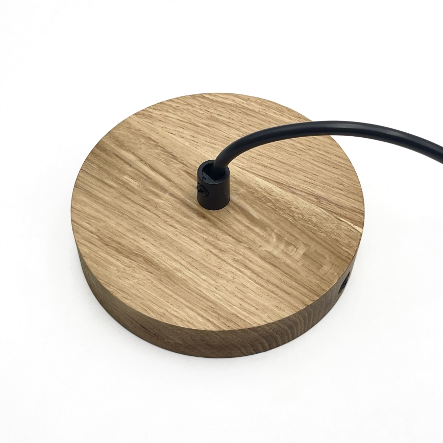 Cable-suspended SINGLE pendant light, 1x E27/60W/230V, Ø 28 cm, oak