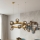 Cable-suspended SOLARI chandelier 9xE14/15W/230V gold/smoked black