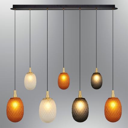 CACTUS Cable-Mounted Chandelier 7xG9/5W/230V Copper/Gray/White