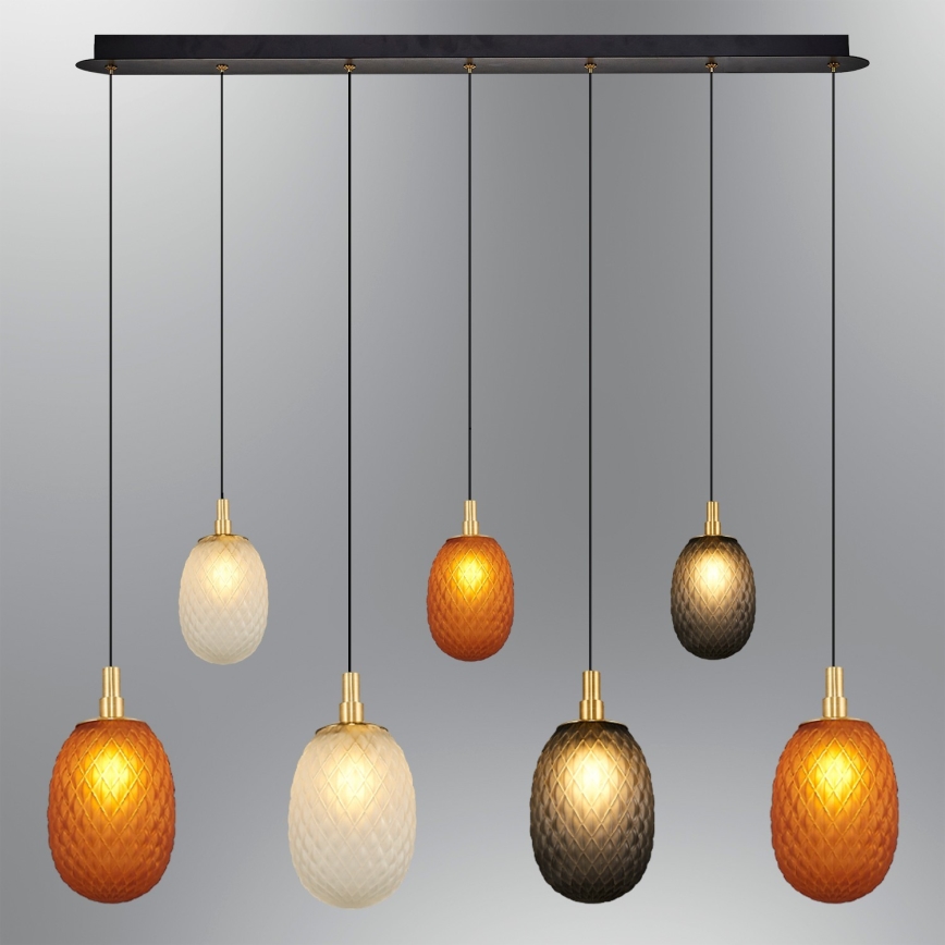 CACTUS Cable-Mounted Chandelier 7xG9/5W/230V Copper/Gray/White