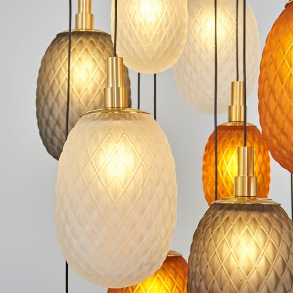 CACTUS cable-suspended chandelier 16xG9/5W/230V copper/gray/white