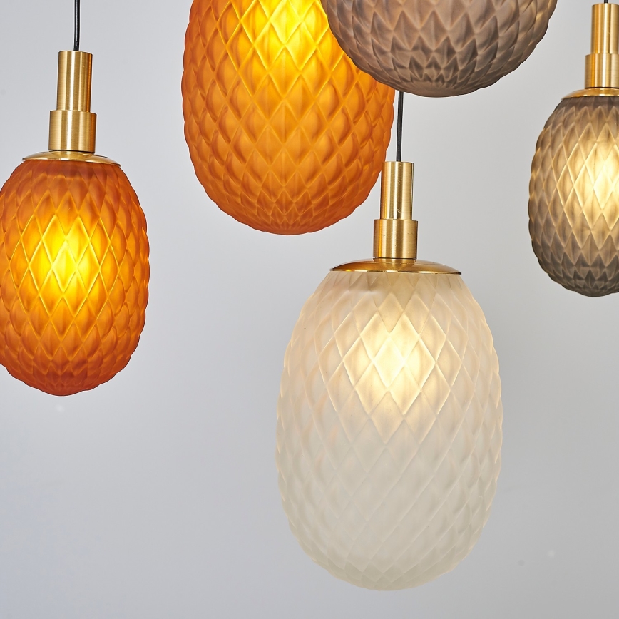 CACTUS cable-suspended chandelier 16xG9/5W/230V copper/gray/white