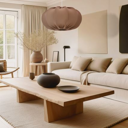 CAFEE cable-hung pendant lamp 1xE27/40W/230V Ø 52 cm brown