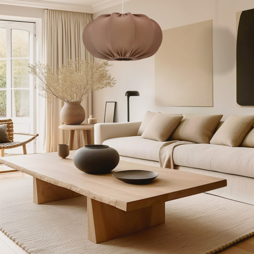 CAFEE cable-hung pendant lamp 1xE27/40W/230V Ø 52 cm brown