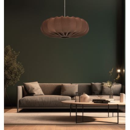 CAFEE cable-hung pendant lamp 1xE27/40W/230V Ø 52 cm brown