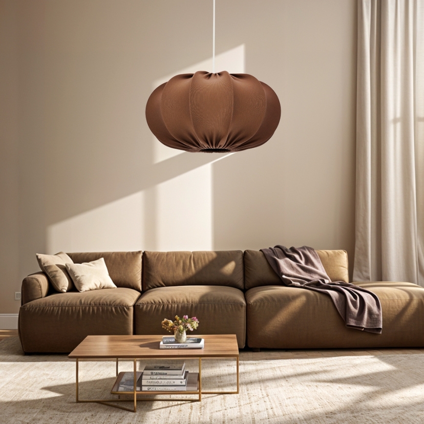 CAFEE cable-hung pendant lamp 1xE27/40W/230V Ø 52 cm brown