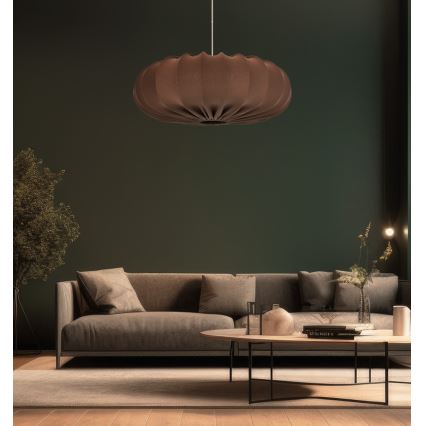 CAFEE cable-suspended chandelier 1xE27/40W/230V Ø 66 cm, brown