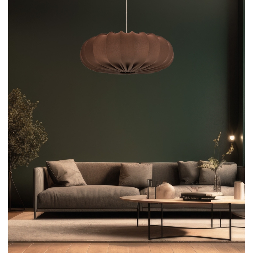 CAFEE cable-suspended chandelier 1xE27/40W/230V Ø 66 cm, brown