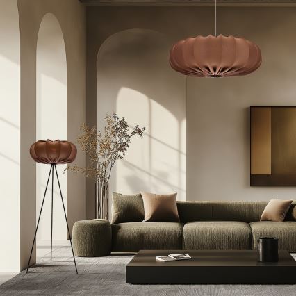 CAFEE cable-suspended chandelier 1xE27/40W/230V Ø 66 cm, brown