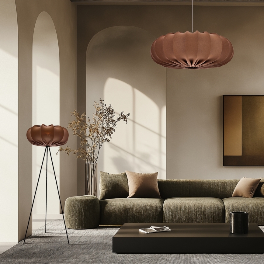 CAFEE cable-suspended chandelier 1xE27/40W/230V Ø 66 cm, brown