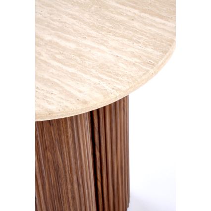 CALDO Coffee Table, Ø 50 cm, Brown/Beige