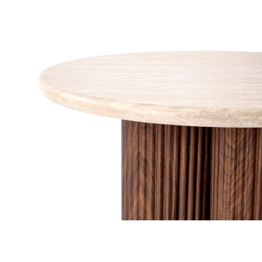 CALDO Coffee Table, Ø 50 cm, Brown/Beige
