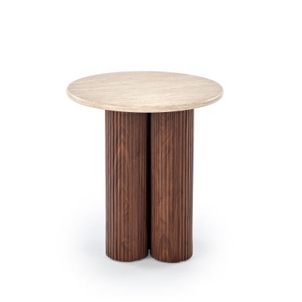 CALDO Coffee Table, Ø 50 cm, Brown/Beige