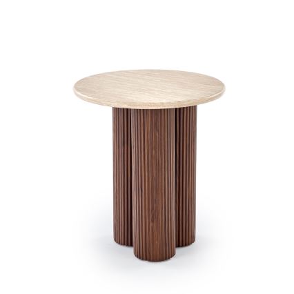 CALDO Coffee Table, Ø 50 cm, Brown/Beige
