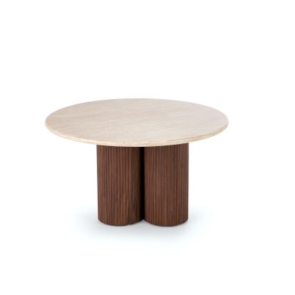 CALDO Coffee Table, Ø 80 cm, Brown/Beige