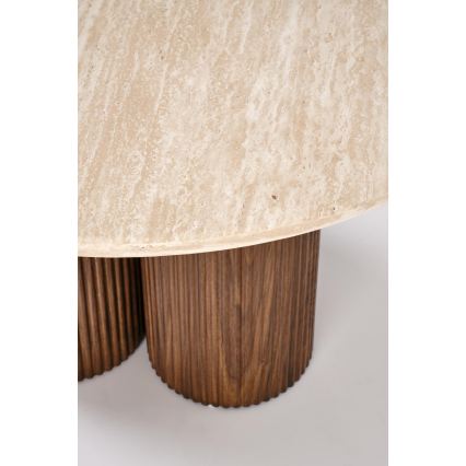 CALDO Coffee Table, Ø 80 cm, Brown/Beige