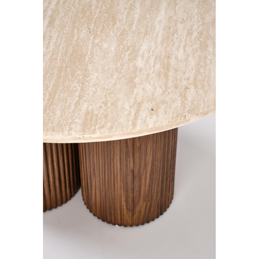 CALDO Coffee Table, Ø 80 cm, Brown/Beige