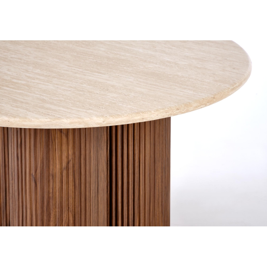 CALDO Coffee Table, Ø 80 cm, Brown/Beige
