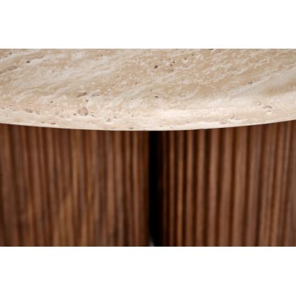 CALDO Coffee Table, Ø 80 cm, Brown/Beige