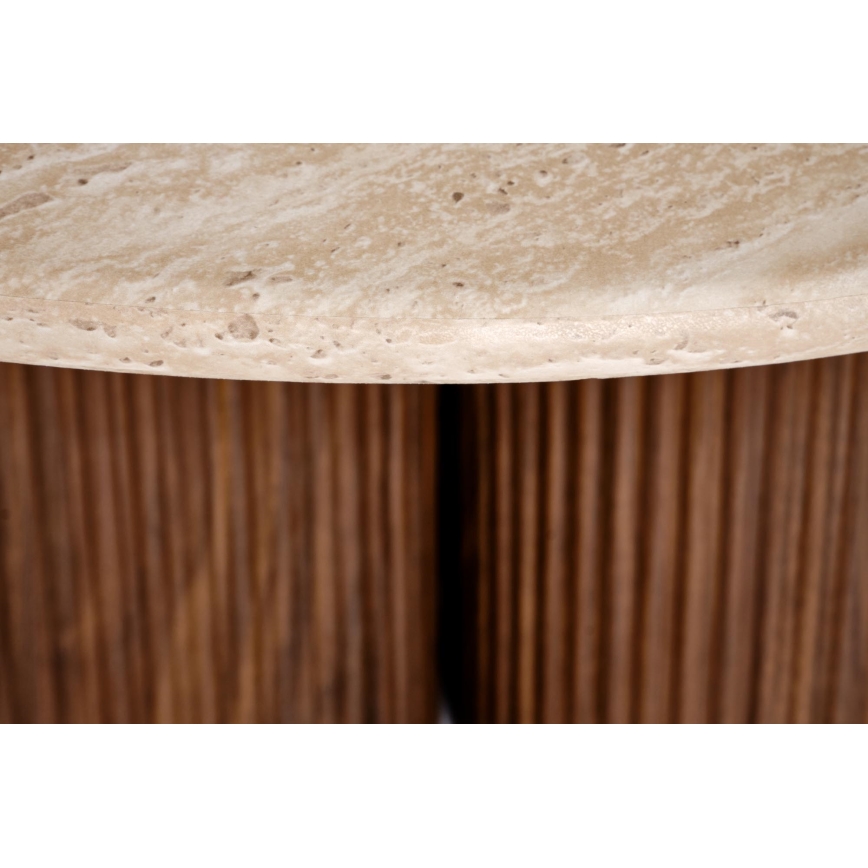 CALDO Coffee Table, Ø 80 cm, Brown/Beige