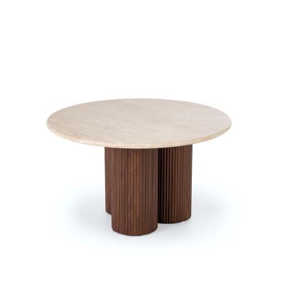 CALDO Coffee Table, Ø 80 cm, Brown/Beige