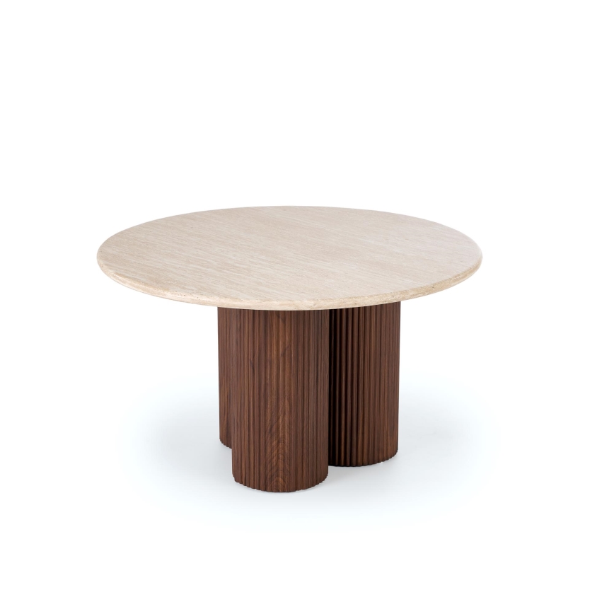 CALDO Coffee Table, Ø 80 cm, Brown/Beige