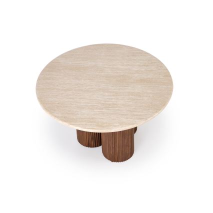 CALDO Coffee Table, Ø 80 cm, Brown/Beige