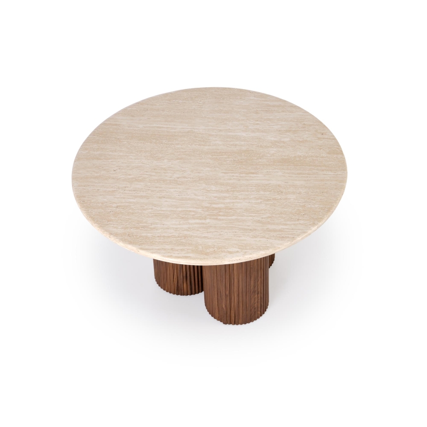 CALDO Coffee Table, Ø 80 cm, Brown/Beige