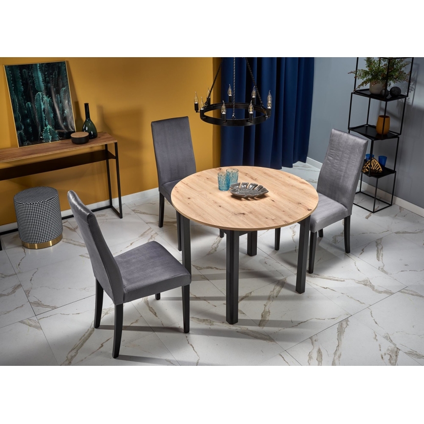 CALMIO Dining Table, Artisan Oak/Black