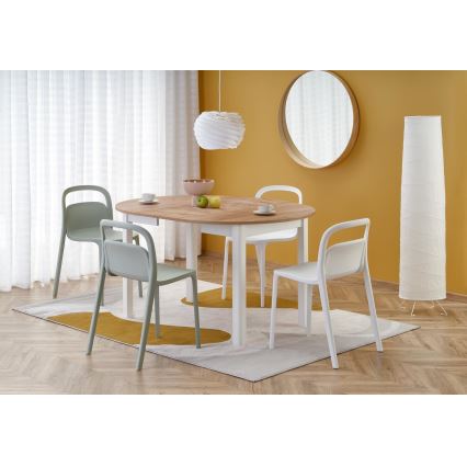 CALMIO Dining Table, Craft Oak/White