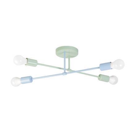 CAMBRIDGE Flush-Mount Ceiling Light 4xE27/15W/230V Green/Blue