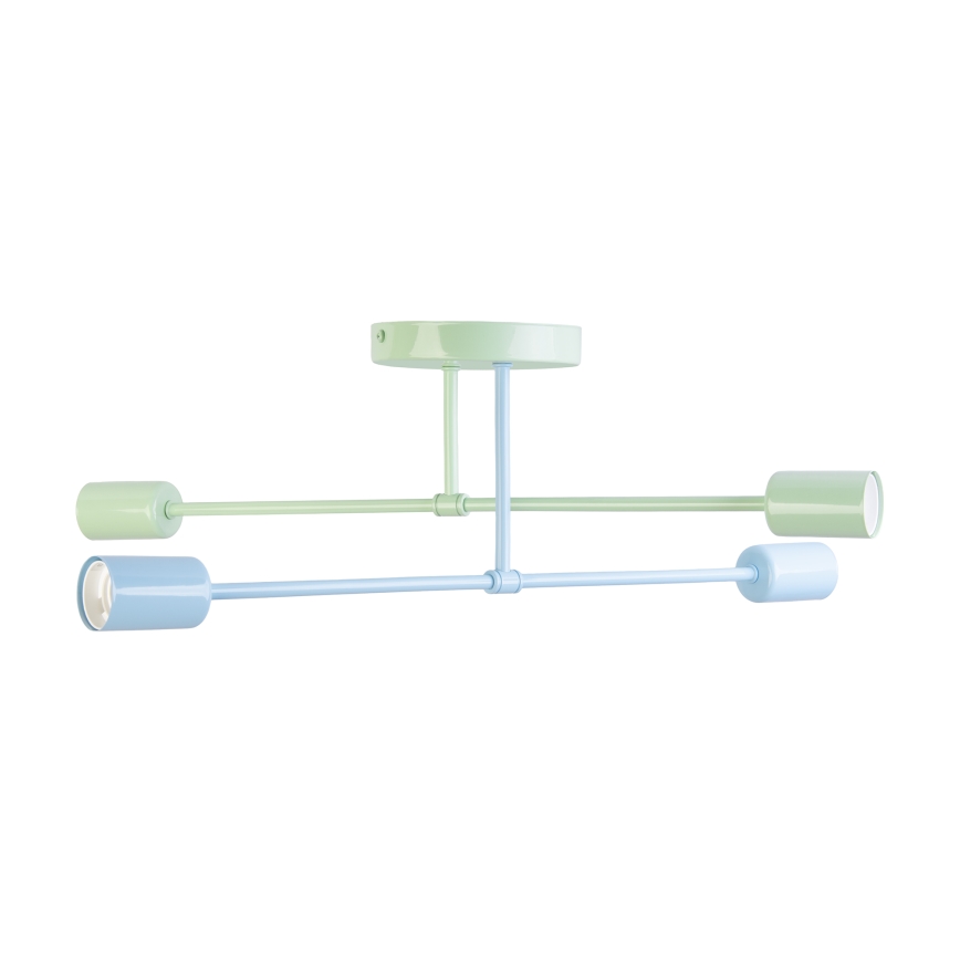 CAMBRIDGE Flush-Mount Ceiling Light 4xE27/15W/230V Green/Blue