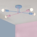 CAMBRIDGE Flush-Mount Chandelier 4xE27/15W/230V Blue/Pink
