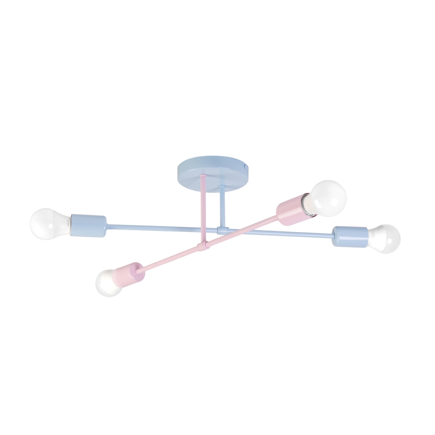 CAMBRIDGE Flush-Mount Chandelier 4xE27/15W/230V Blue/Pink